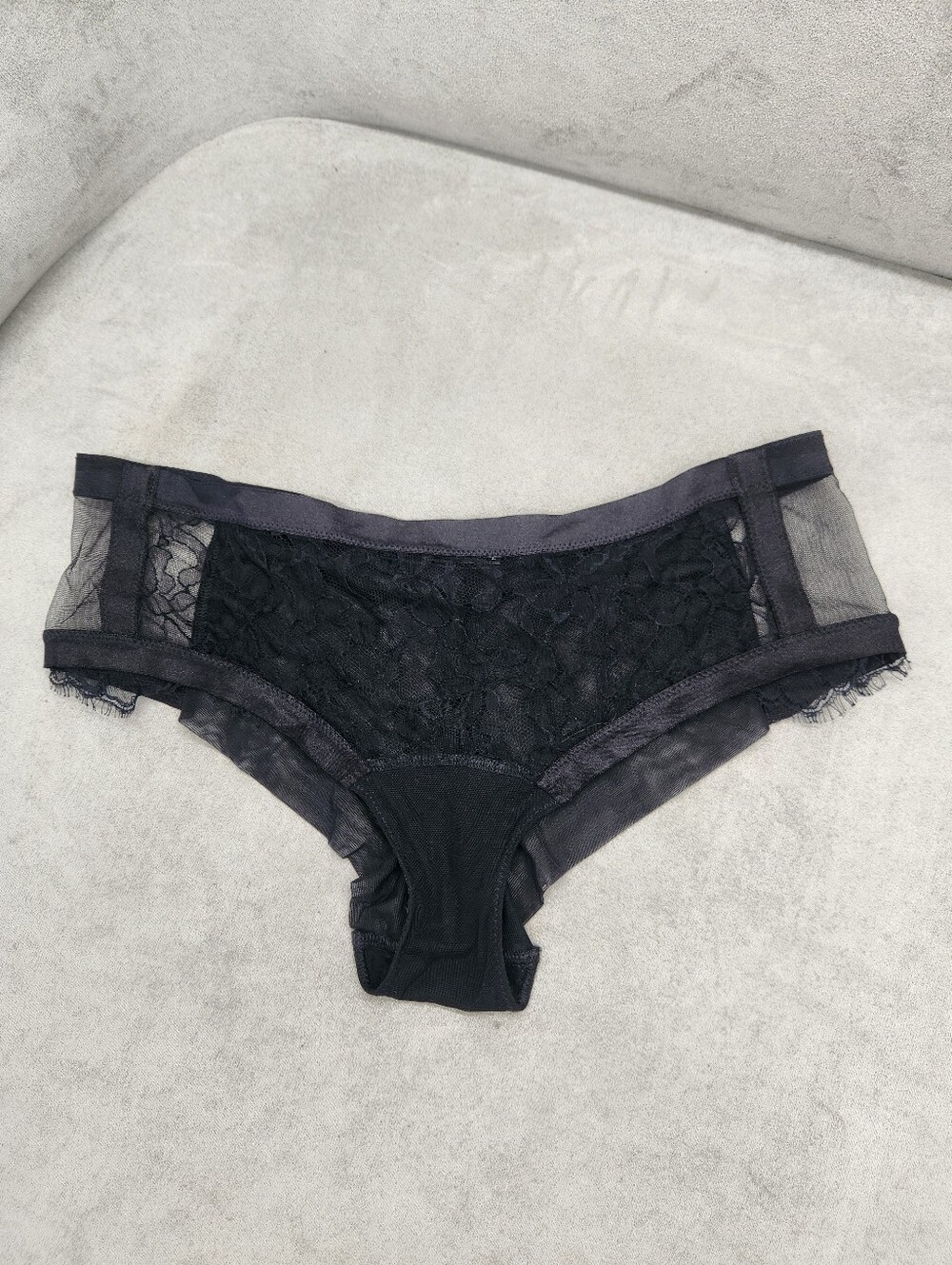 La Perla Hipster Panties S Black Lace Mesh Underwear Luxury Feminine Made Italy